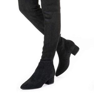 Thigh High Over Knee Suede Autumn Black Long Boots Size 9.5-10 New
